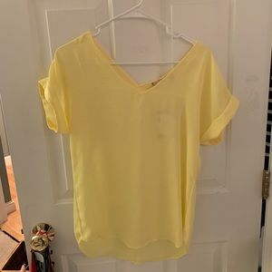 Sheer yellow shirt